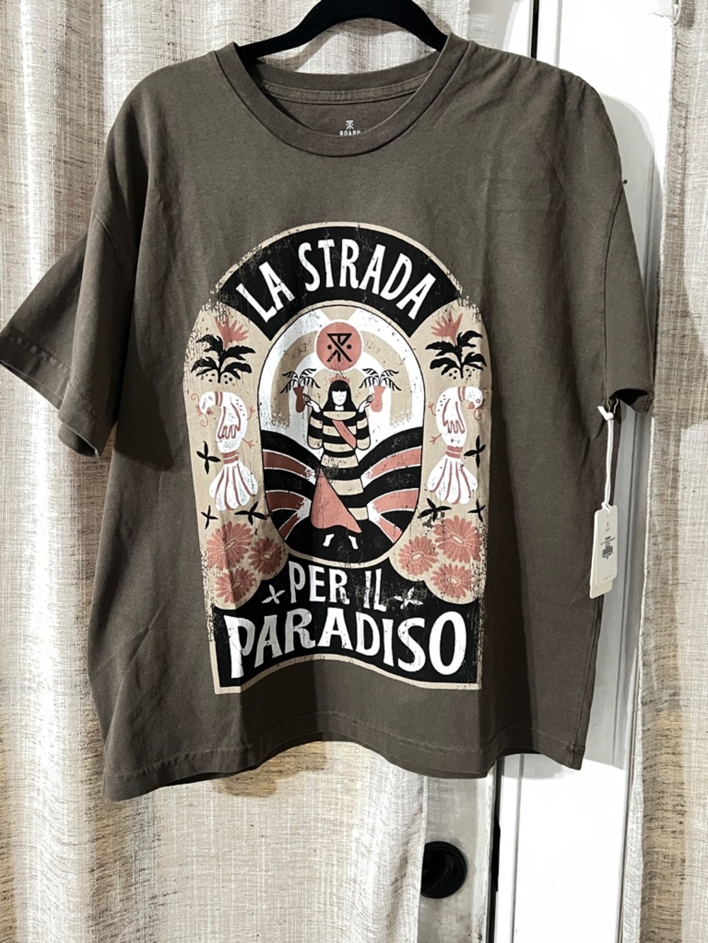 Roark Mocha Graphic Tee with Subtle Logo
